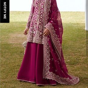 SUFFUSE Magenta Embroidered Suit